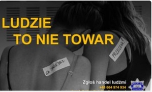 plakat z napisem LUDZIE TO NIE TOWAR