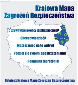 plakat reklamujący Krajową Mapę Zagrożeń bezpieczeństwa