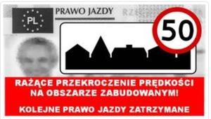 Rażące przekroczenie prędkości na obszarze zabudowanym, kolejne prawo jazdy zatrzymane