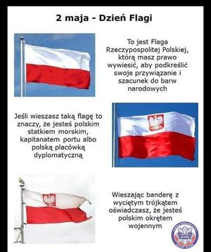 na zdjęciu widać Flagę Rzeczypospolitej Polskiej i jej właściwy wygląd oraz sposób eksponowania