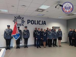 uroczysta zbiórka w Komendzie Powiatowej Policji w Oławie