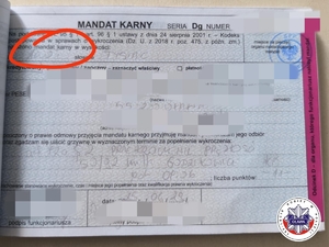 mandat karny kredytowy na kwotę 1000 zł za przekroczenie prędkości w terenie zabudowanym