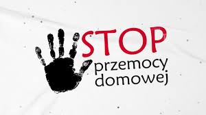 otwarta dłoń i napis stop przemocy domowej