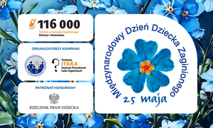 plakat dotyczący Międzynarodowego Dnia Dziecka Zaginionego
źródło Fundacja Itaka