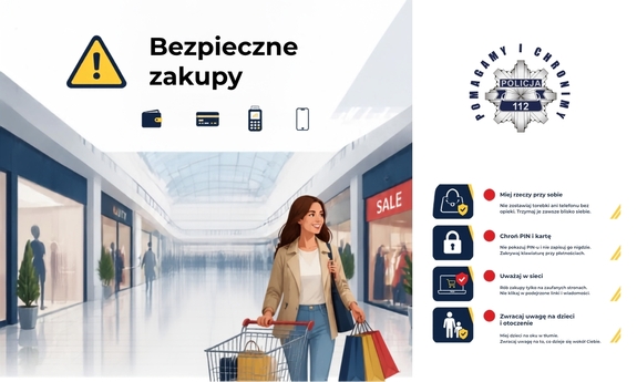 kobieta z zakupami - bezpieczne zakupy