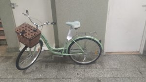 rower typu damka koloru zielonego